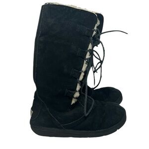 UGG Australia Women's "Whitley", Tall Black Suede Laced Boots, 5122, US Size 8